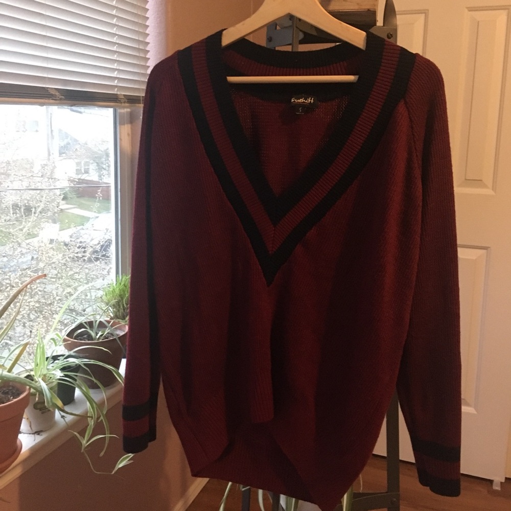 Vintage deep v sweater